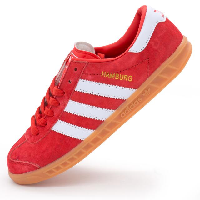 Red Adidas Hamburg sneakers - Natural suede