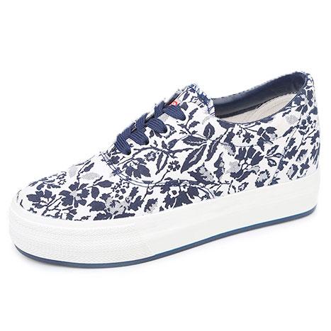 Women's sneakers on a thick sole in a blue flower RenBen 8117-1