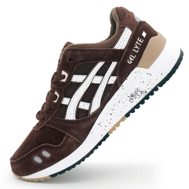 Women's leather sneakers Asics Gel Lyte 3 brown, natural suede.