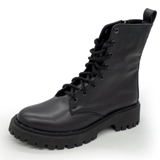 Black women's winter boots Dr. Martens, genuine leather