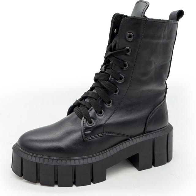 Black women's winter boots Dr. Martens, genuine leather