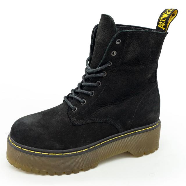 Black women's winter boots Dr. Martens, natural nubuck