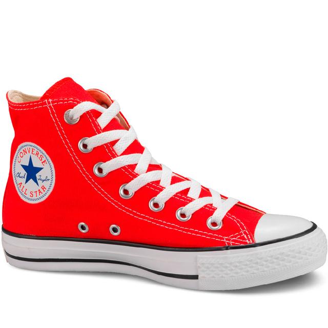 High red Converse sneakers