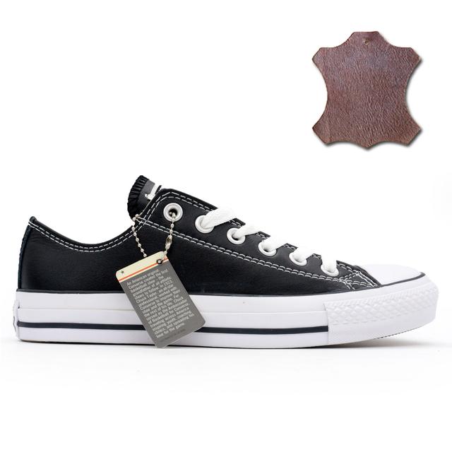 Converse leather low black sneakers