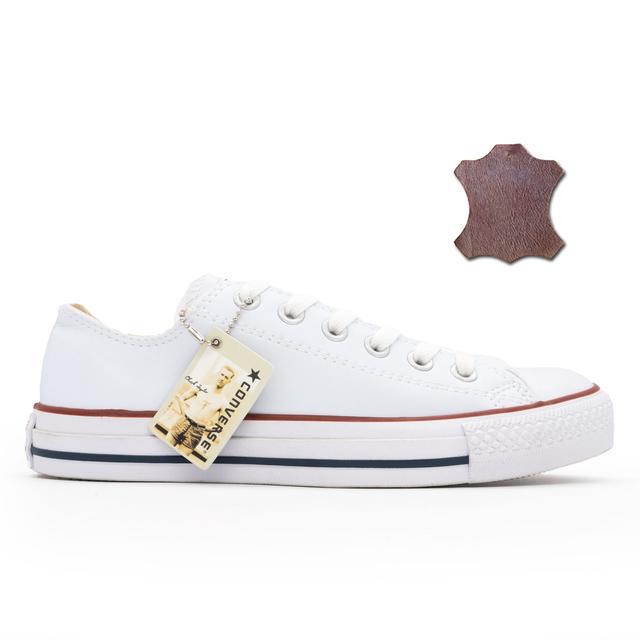 Converse leather low white sneakers