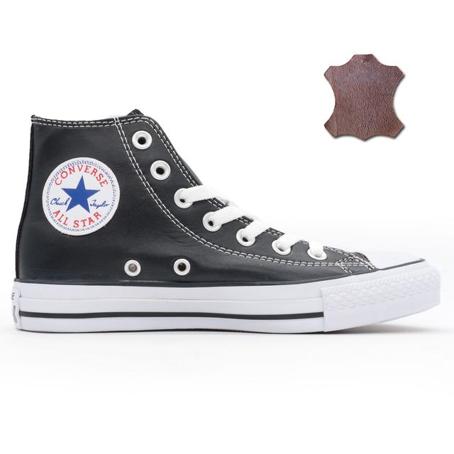 Converse high black leather sneakers