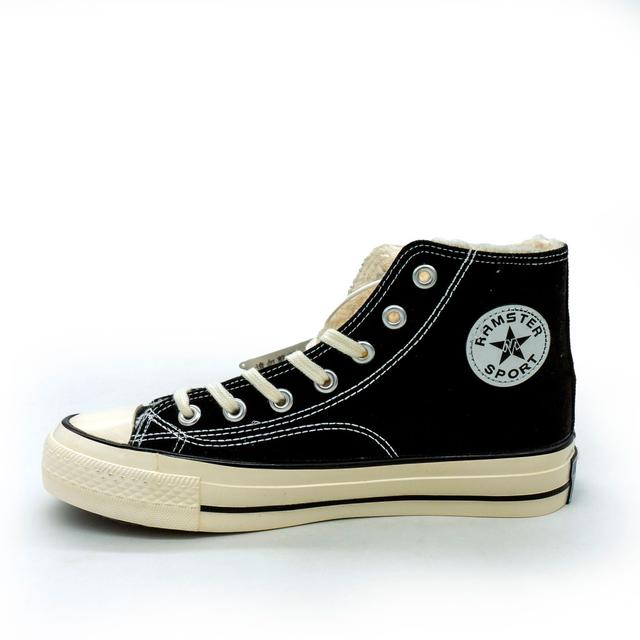 Теплі кеды Ramn Star у стилі Converse,конверс Chuck 70 високі чорно-білі