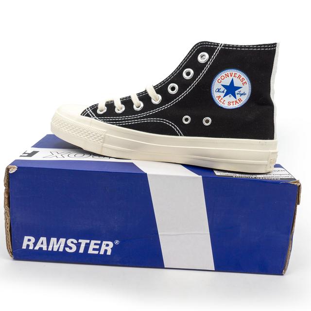 Кеди Ramster у стилі Converse, конверс Chuck 70 високі чорно-білі з сердечком