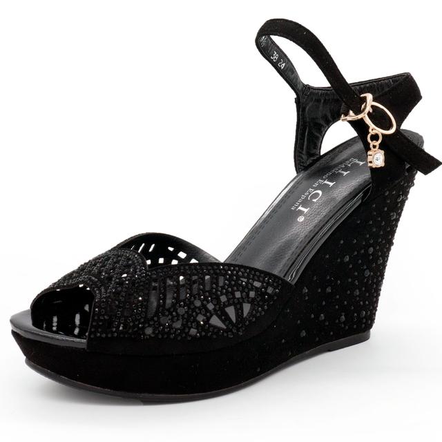 LIICI D1550-A189 wedge sandals black