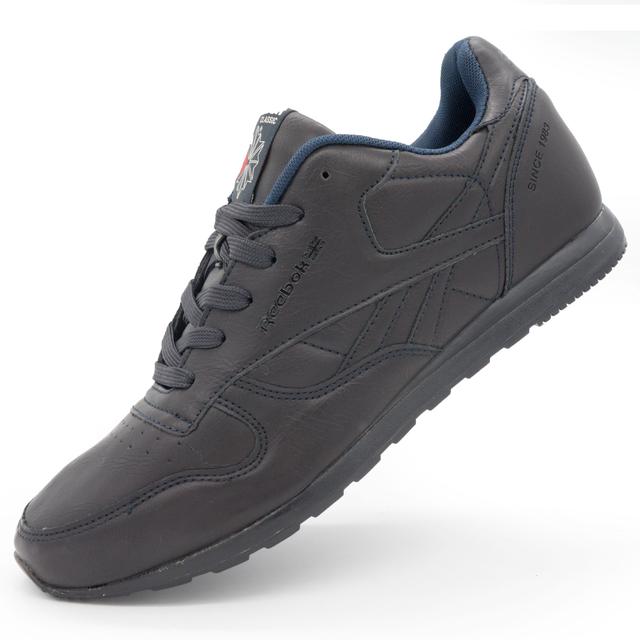 Чоловічі шкіряні кросівки Reebok classic dark blue (Рибок класик темно сині, шкіра)