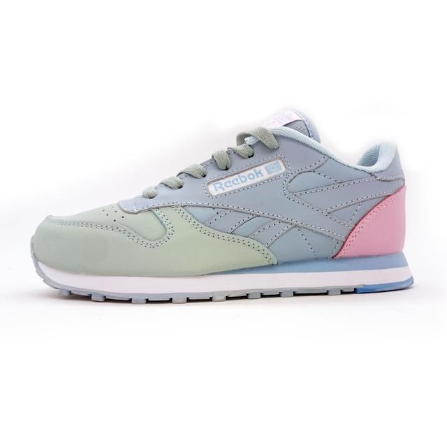 Жіночі кросівки Reebok classic leather grey-pink (Рибок класик сіро-рожеві)