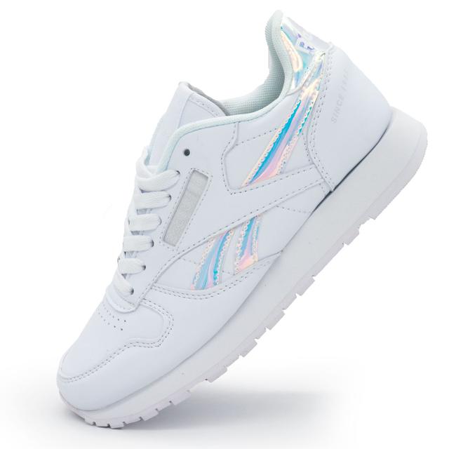 Women's white sneakers Reebok classic leather silver