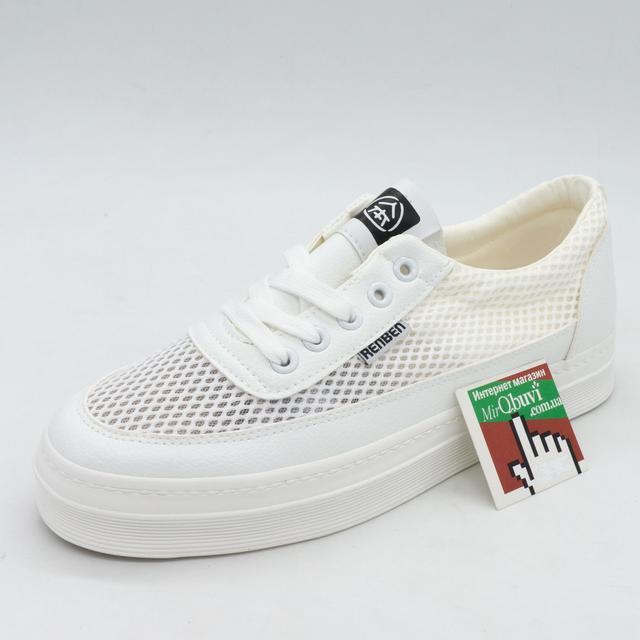 Women's white sneakers RenBen 02037