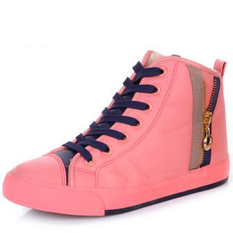 RenBen 3662-3 winter women's pink sneakers with fur