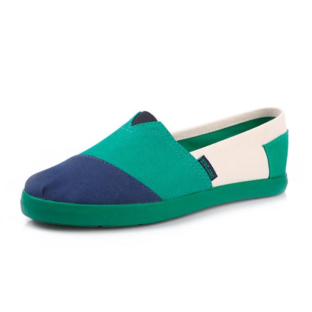 Women's blue-green slip-ons RenBen 3775-3