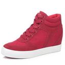 RenBen 8107-1 Women's Red Suede Sneakers