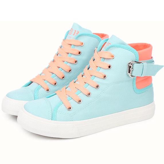 Women's turquoise sneakers RenBen 8111-1