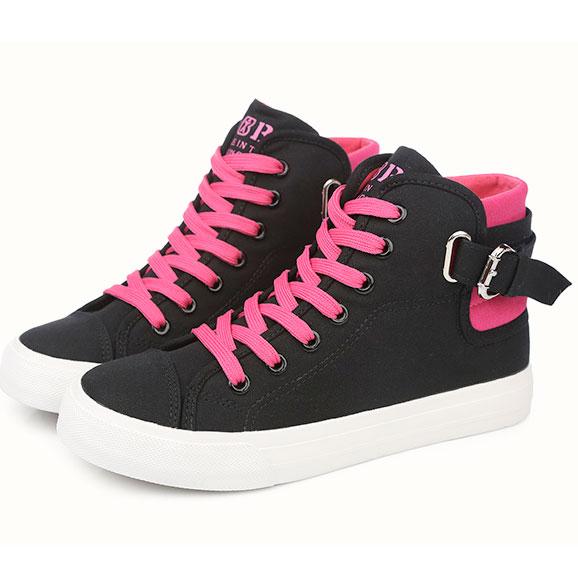 Women's black sneakers RenBen 8111-2