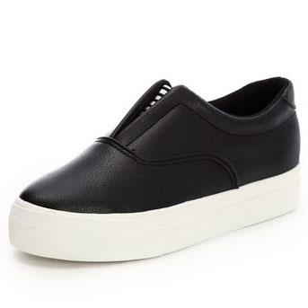 RenBen 8266-1 Women's Black Low Top Leather Sneakers