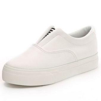 RenBen 8266-2 Women's White Low Top Leather Sneakers