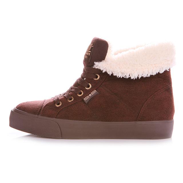 RenBen 8953-3 Fur Winter Women's Brown Sneakers