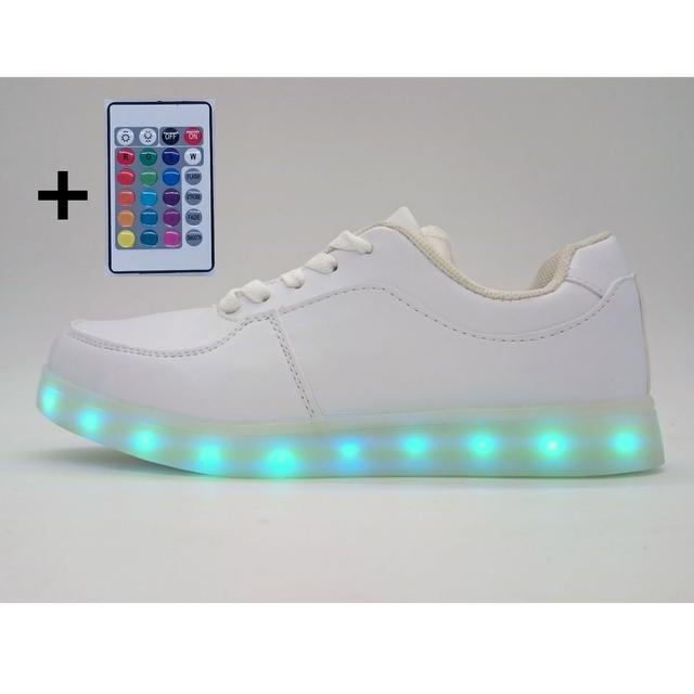 Led light-up sneakers, low with a remote control.