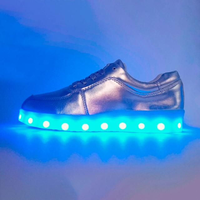 Children's luminous sneakers Led low silver