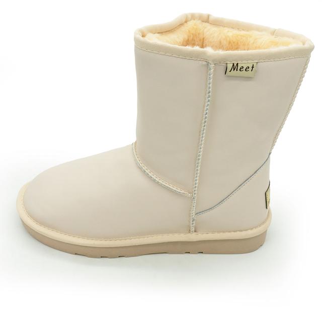 Medium winter women's Uggs Meet someone you like beige leather - Top quality!