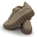 Women's beige leather sneakers psw-2