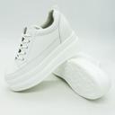 Women's leather sneakers on wedges Fashion 268 white