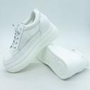 Women's leather wedge sneakers Fashion 326-1 white