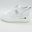 Women's leather wedge sneakers Fashion 3388 white