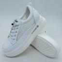 Women's leather wedge sneakers Fashion 353-1 white