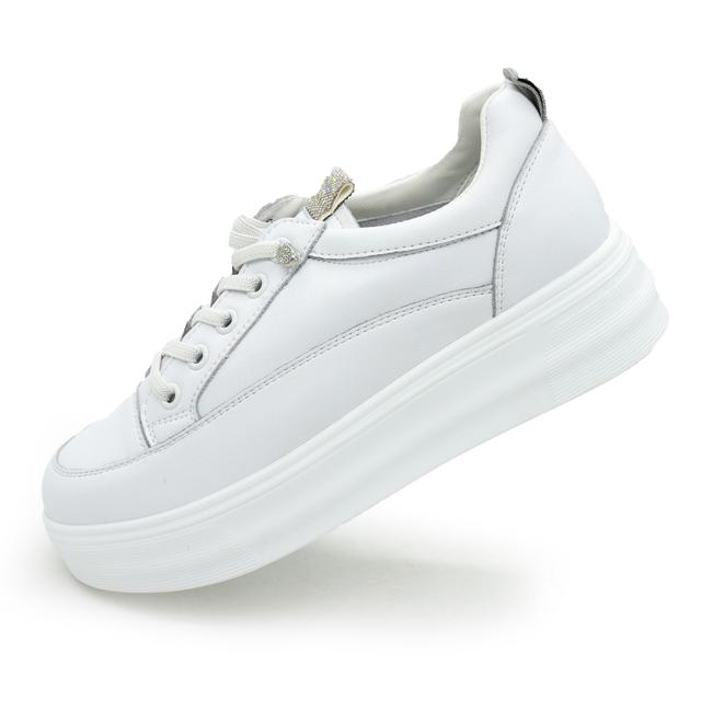 Lonza Y95876 women's white leather sneakers