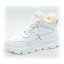 Women's winter white leather platform sneakers