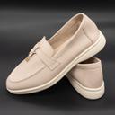 Women's beige loafers  leather