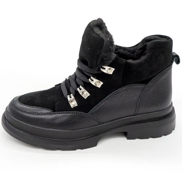 Women's winter black sneakers with fur