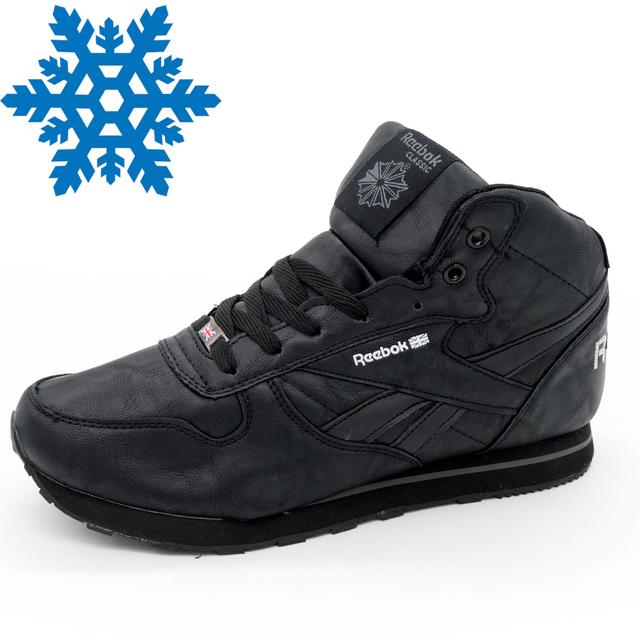 Reebok classic winter sneakers all black with fur