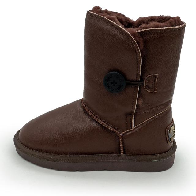 High winter women's Ugg boots brown leather