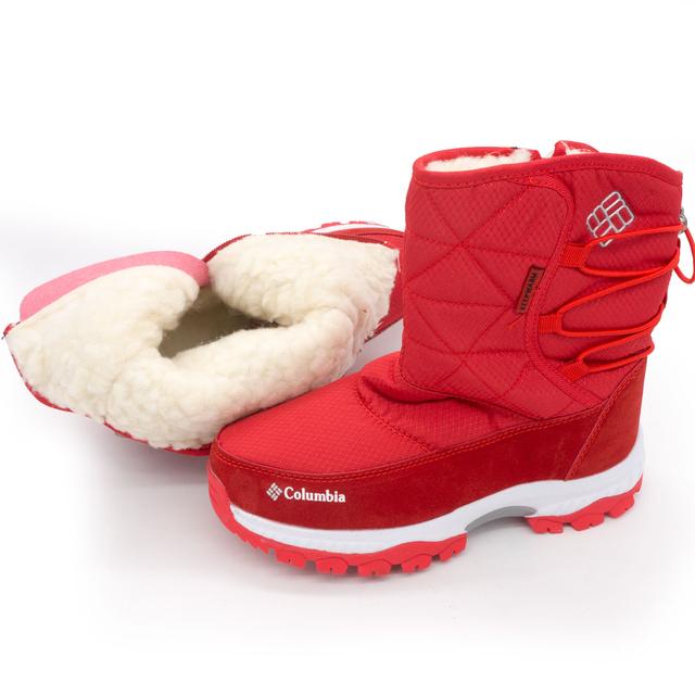 Winter women's red dutiki with Columbia fur