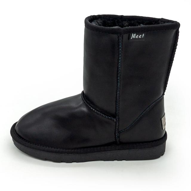 High medium winter women's Uggs Meet someone you like black leather - Top quality!