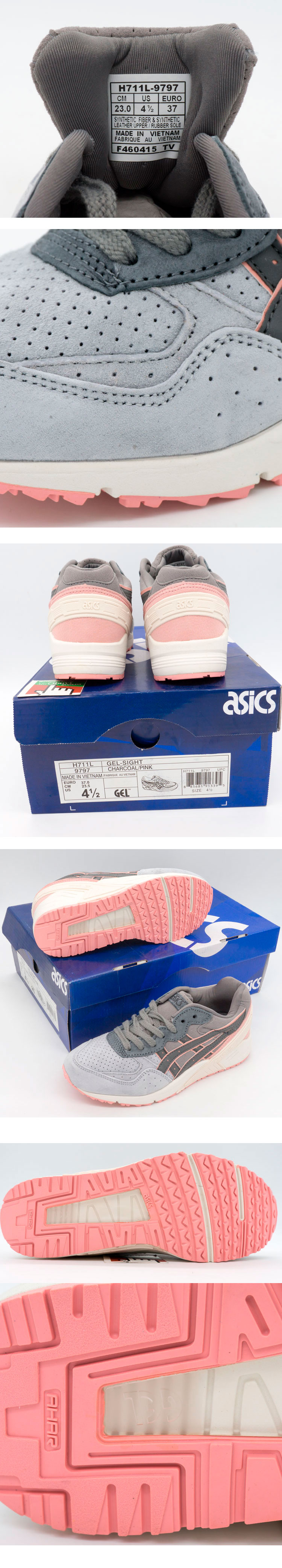 велике фото №5 Жіночі шкіряні кросівки Asics Gel-Sight сіро-рожеві. Топ якість!