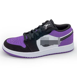 фото Низькі чорні з фіолетовим кросівки Nike Air Jordan 1 . Топ якість!